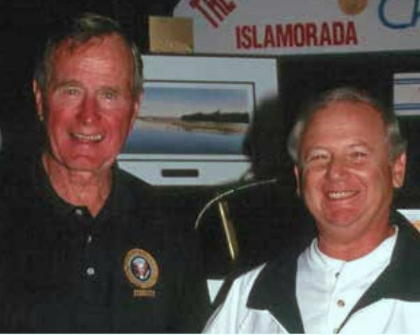 Bob Epstein, Miami Herald fishing editor, with President George H. W. Bush