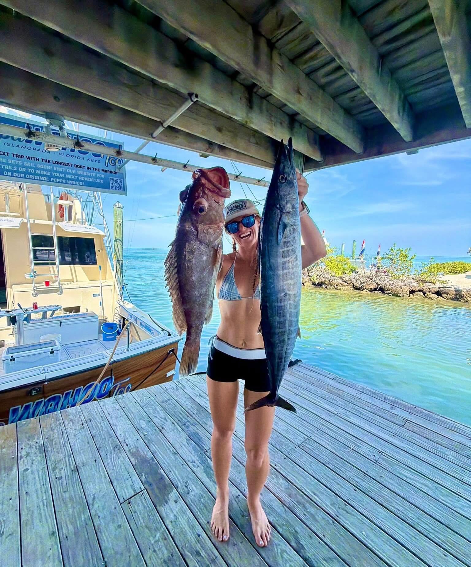A November wahoo and snapper hung at the dock