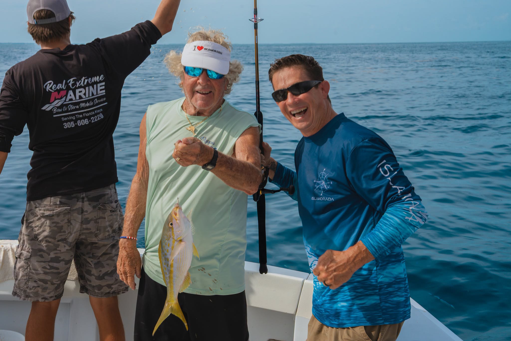 Snapper smiles at the rail