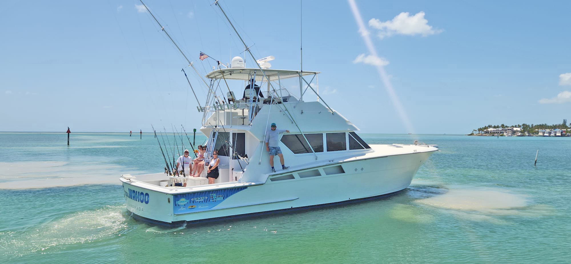 The 55 foot Hatteras Poppa Wahoo that runs overnight swordfish charters out of Islamorada