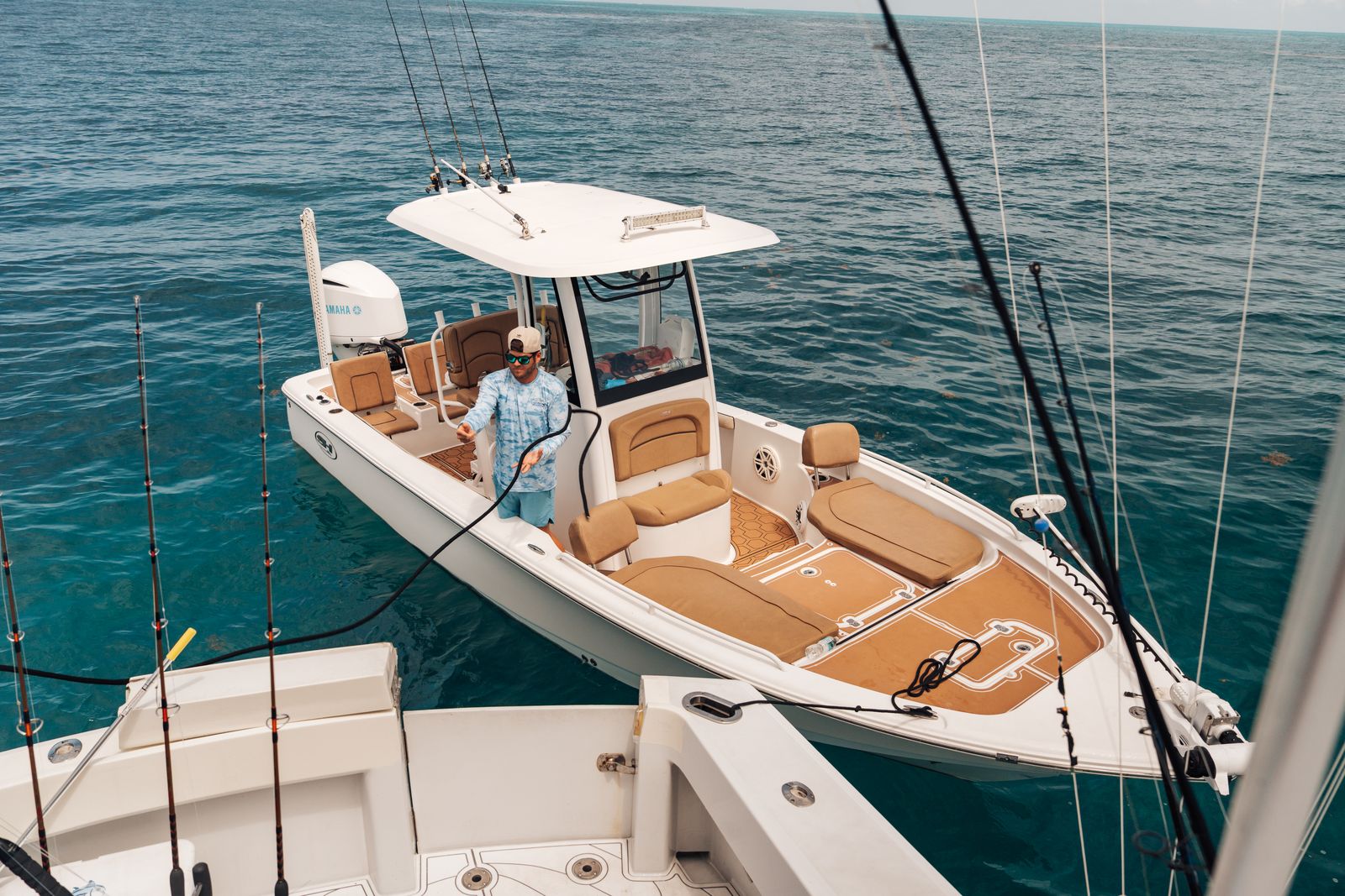 The bay boat from above