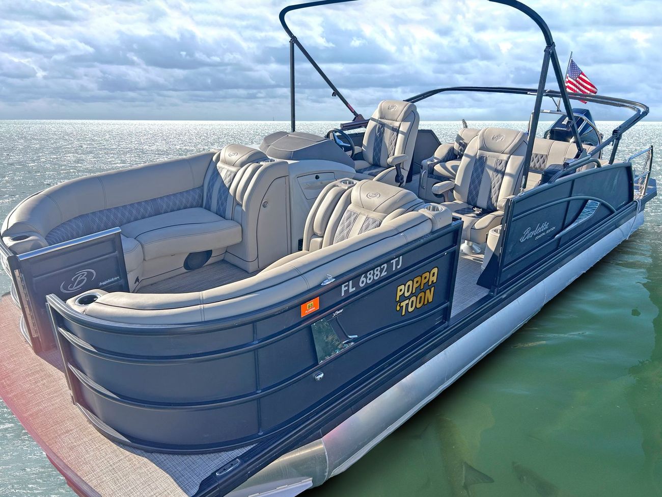 The tritoon that carries the party