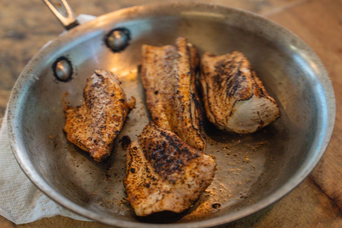 Fresh fillets seared in the pan on board off Islamorada
